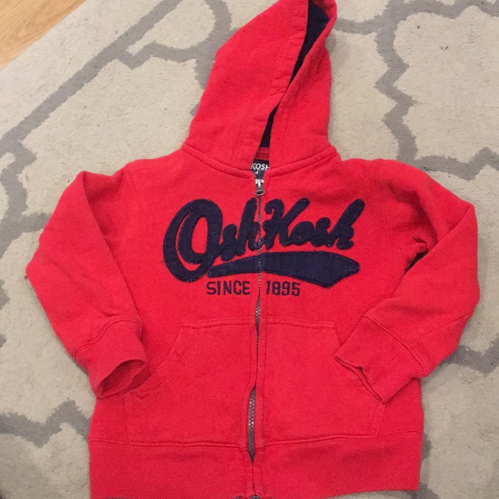 Boys red zip up hoodie